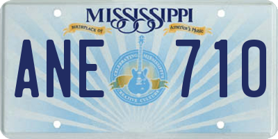 MS license plate ANE710