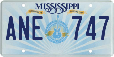 MS license plate ANE747
