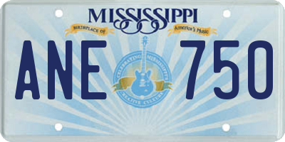 MS license plate ANE750