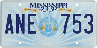 MS license plate ANE753
