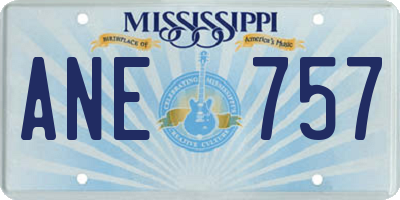 MS license plate ANE757