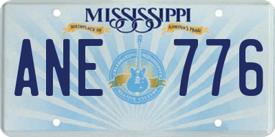 MS license plate ANE776
