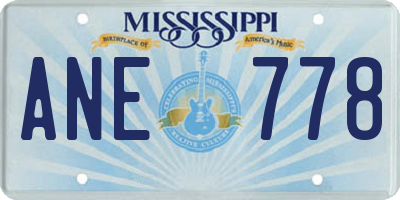 MS license plate ANE778
