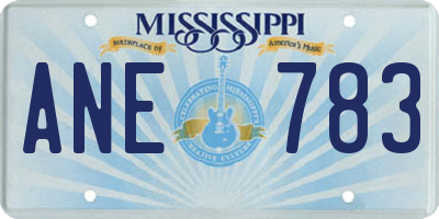 MS license plate ANE783