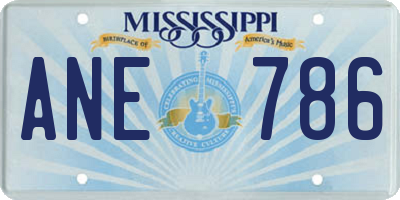MS license plate ANE786