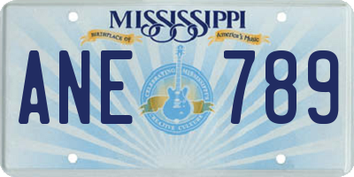MS license plate ANE789