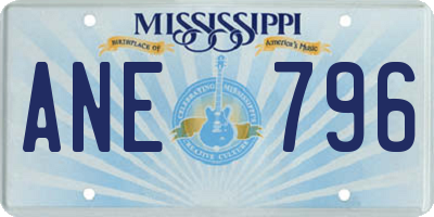 MS license plate ANE796