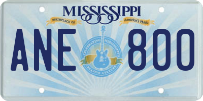 MS license plate ANE800