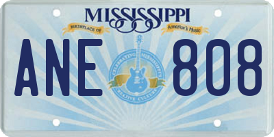 MS license plate ANE808