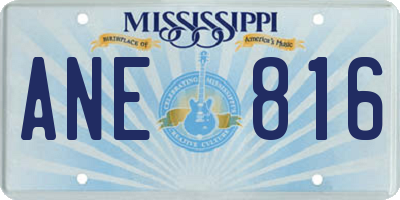 MS license plate ANE816