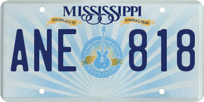 MS license plate ANE818