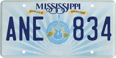 MS license plate ANE834