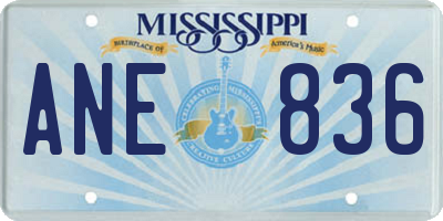 MS license plate ANE836