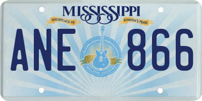 MS license plate ANE866