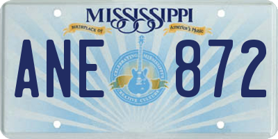 MS license plate ANE872