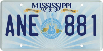 MS license plate ANE881