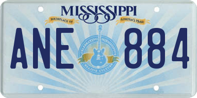 MS license plate ANE884