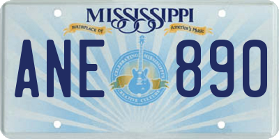 MS license plate ANE890