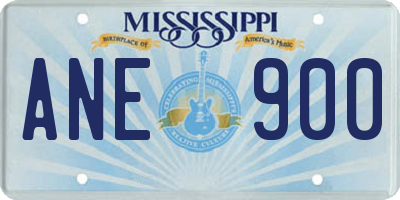 MS license plate ANE900