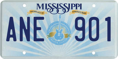 MS license plate ANE901