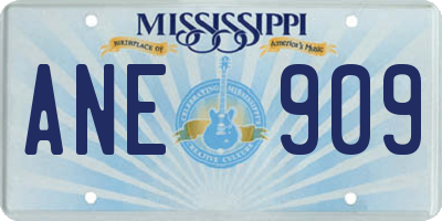 MS license plate ANE909