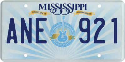 MS license plate ANE921