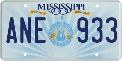 MS license plate ANE933