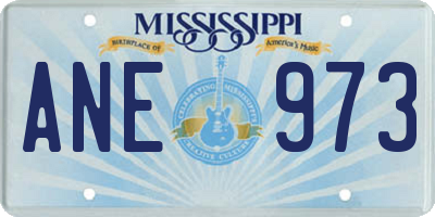 MS license plate ANE973