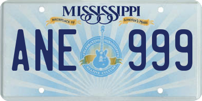 MS license plate ANE999