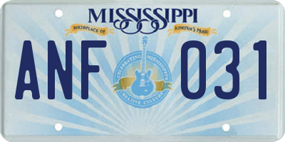 MS license plate ANF031