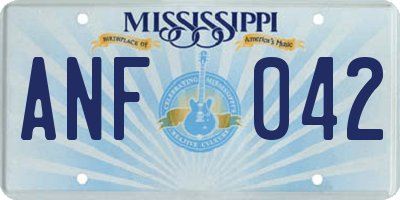 MS license plate ANF042