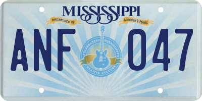 MS license plate ANF047