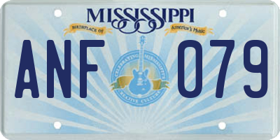 MS license plate ANF079