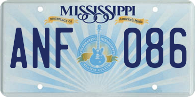 MS license plate ANF086
