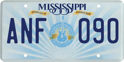MS license plate ANF090