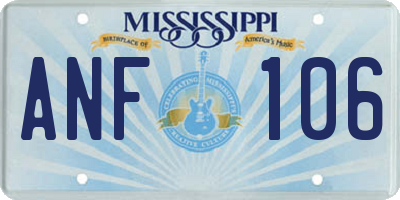 MS license plate ANF106