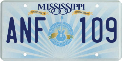 MS license plate ANF109