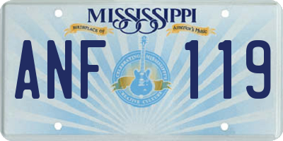 MS license plate ANF119
