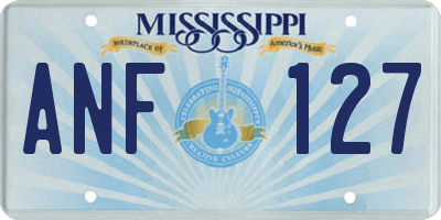 MS license plate ANF127