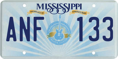 MS license plate ANF133