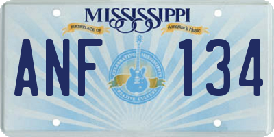 MS license plate ANF134