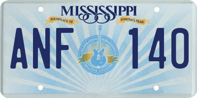 MS license plate ANF140
