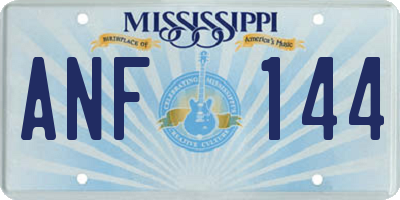 MS license plate ANF144