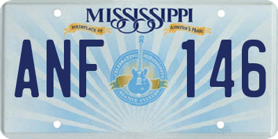 MS license plate ANF146