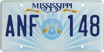 MS license plate ANF148