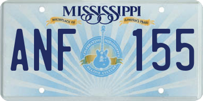 MS license plate ANF155