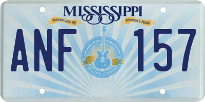 MS license plate ANF157