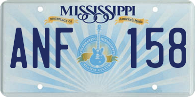 MS license plate ANF158