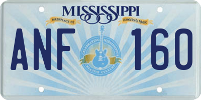 MS license plate ANF160