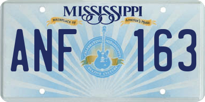 MS license plate ANF163